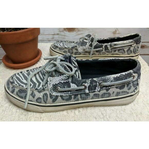 Sperry Women's Top Sider Boat Shoe Animal Print Sequins Loafers Size 6.5 M - Picture 5 of 11